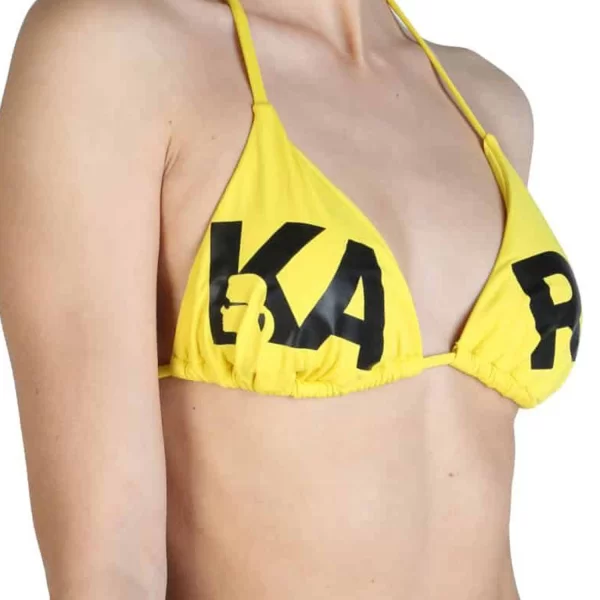 KARL LAGERFELD BEACHWEAR ΜΑΓΙΩ ΜΠΙΚΙΝI TOP PRINTED LOGO ΚΙΤΡΙΝΟ