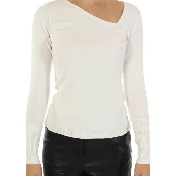 MARELLA MARELLA ΠΛΕΚΤΟ GONDOLA ΛΟΞΟ V-NECK ΕΚΡΟΥ