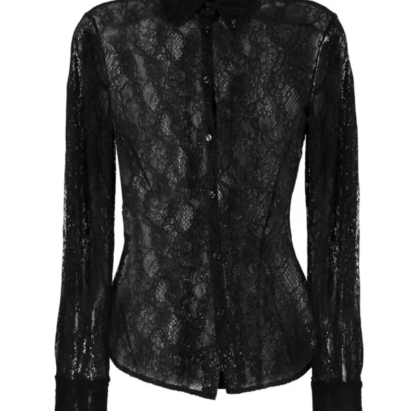 PINKO ΠΟΥΚΑΜΙΣΟ CORTESE ΔΑΝΤΕΛΑ ΜΑΥΡΟ