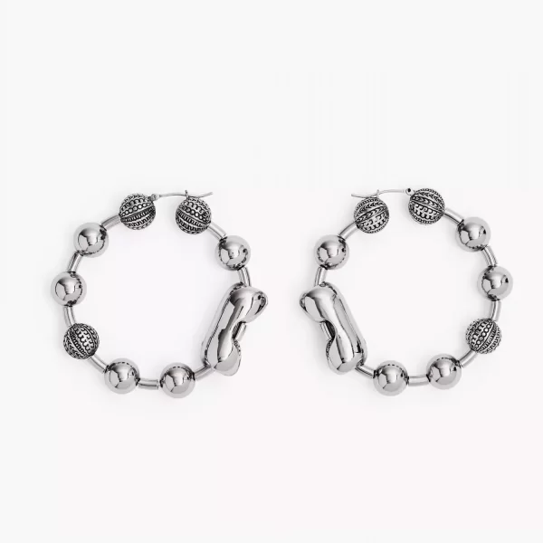 Marc Jacobs MARC JACOBS ΣΚΟΥΛΑΡΙΚΙΑ MONOGRAM BALL CHAIN HOOP LOGO ΑΣΗΜΙ