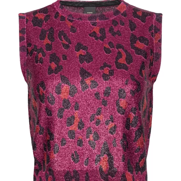 PINKO TOP CAVOLAIA ΑΜΑΝΙΚΟ ΕΜΠΡΙΜΕ ΜΑΥΡΟ/ΜΩΒ