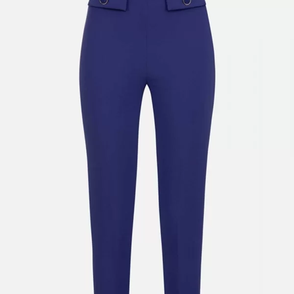 ELISABETTA FRANCHI ESSENTIALS ΠΑΝΤΕΛΟΝΙ ΚΟΥΜΠΙΑ LOGO ΜΠΛΕ ΗΛΕΚΤΡΙΚ