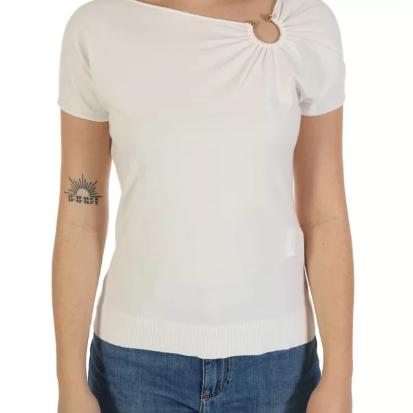 MARELLA ΜΠΛΟΥΖΑ BAOBAB ΛΕΠΤΟΜΕΡΕΙΑ ΛΑΙΜΟΣ ΛΕΥΚΟ