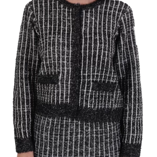 KARL LAGERFELD ΣΑΚΑΚΙ BOUCLE KNIT CARDIGAN ΛΕΥΚΟ/ΜΑΥΡΟ
