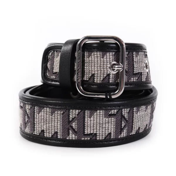 KARL LAGERFELD ΖΩΝΗ MONOGRAM ΜΠΕΖ /ΓΚΡΙ