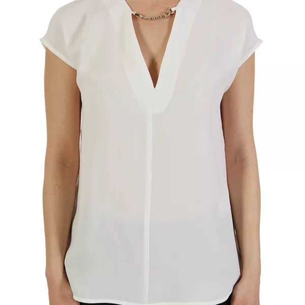 MARELLA MARELLA TOP ASTER ΑΛΥΣΙΔΑ V-NECK ΛΕΥΚΟ