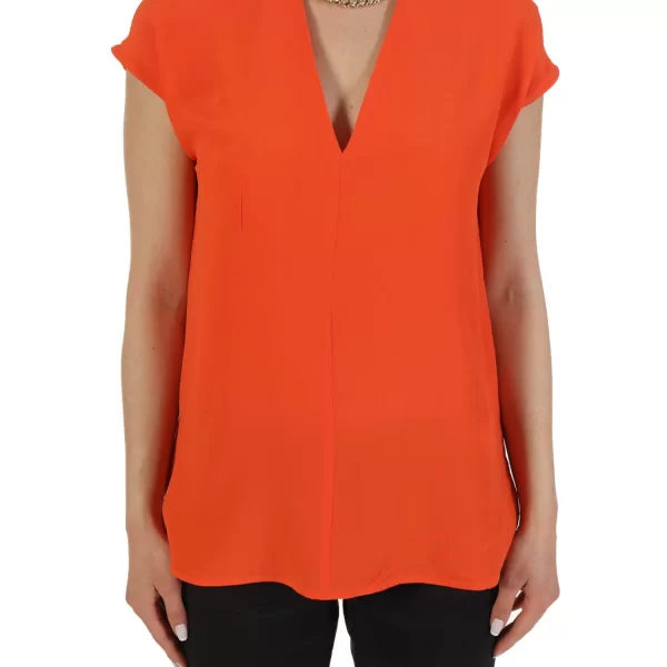 MARELLA MARELLA TOP ASTER ΑΛΥΣΙΔΑ V-NECK ΠΟΡΤΟΚΑΛΙ