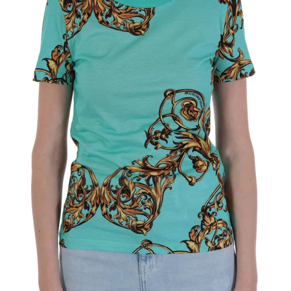 VERSACE JEANS COUTURE T-SHIRT LOGO COT.PRINT GARLAND ΒΕΡΑΜΑΝ