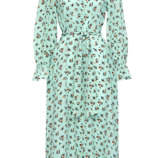 MAX MARA WEEKEND ΦΟΡΕΜΑ MIDI TAFFY FLORAL ΜΕΤΑΞΙ ΑΠΟΣΠΩΜΕΝΗ ΖΩΝΗ ΒΕΡΑΜΑΝ