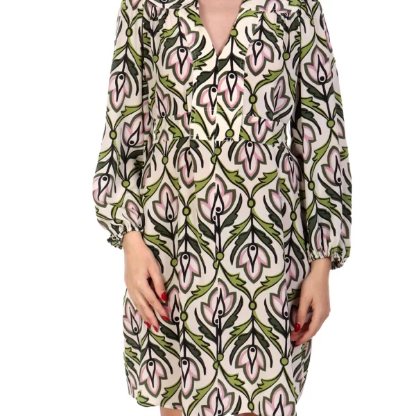 MAX MARA WEEKEND ΦΟΡΕΜΑ MIDI BADEN ΜΕΤΑΞΙ ΕΜΠΡΙΜΕ ΕΚΡΟΥ-ΠΡΑΣΙΝΟ-ΡΟΖ