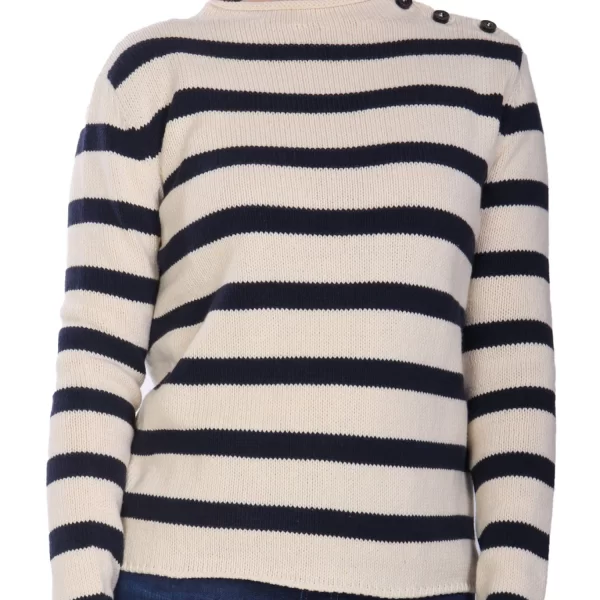 MAX MARA WEEKEND ΠΛΕΚΤΟ VIBO ΡΙΓΕ ΕΚΡΟΥ-ΜΠΛΕ