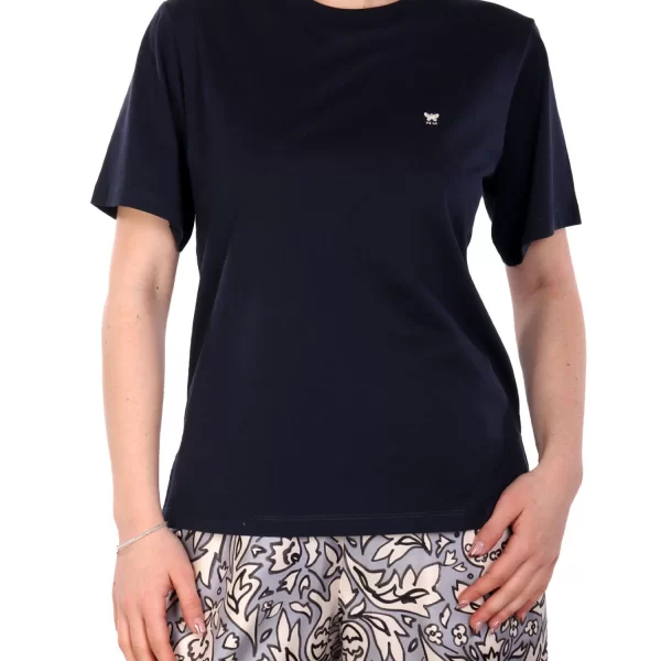 MAX MARA WEEKEND T-SHIRT SATRAPO LOGO ΣΚΟΥΡΟ ΜΠΛΕ