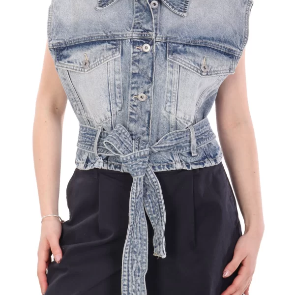 HUGO BLUE JACKET JEANS GARMONIA_B ΑΜΑΝΙΚΟ ΜΕ ΖΩΝΗ ΜΠΛΕ