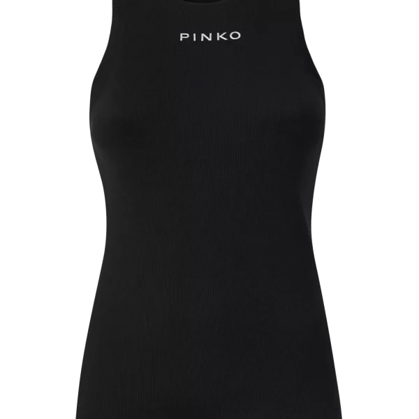 PINKO TANK TOP DISTINTO LOGO ΜΑΥΡΟ