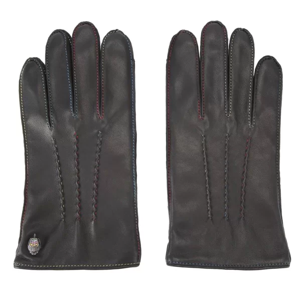 KURT GEIGER ΓΑΝΤΙΑ EAGLE LEATHER GLOVES LOGO ΜΑΥΡΟ