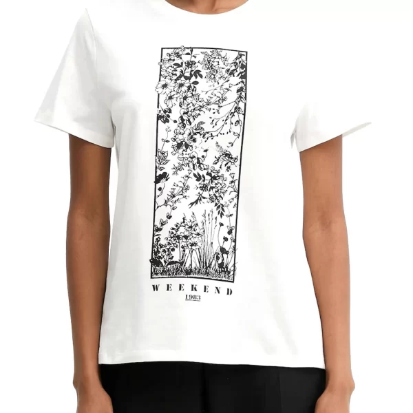 MAX MARA WEEKEND T-SHIRT ROUNDNECK GUGLIA ΛΕΥΚΟ