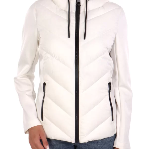 DKNY ΜΠΟΥΦΑΝ PUFFER HOODIE ΛΕΥΚΟ