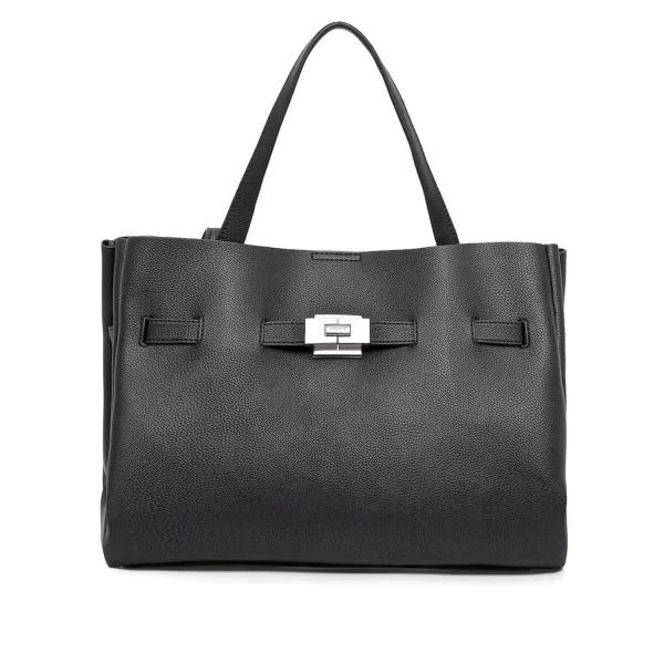 DKNY ΤΣΑΝΤΑ ΩΜΟΥ BRYAR SATCHELS LOGO ΜΑΥΡΟ