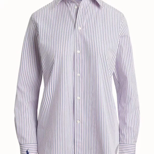 RALPH LAUREN ΠΟΥΚΑΜΙΣΟ STRETCH SLIM FIT ΡΙΓΕ ΜΩΒ