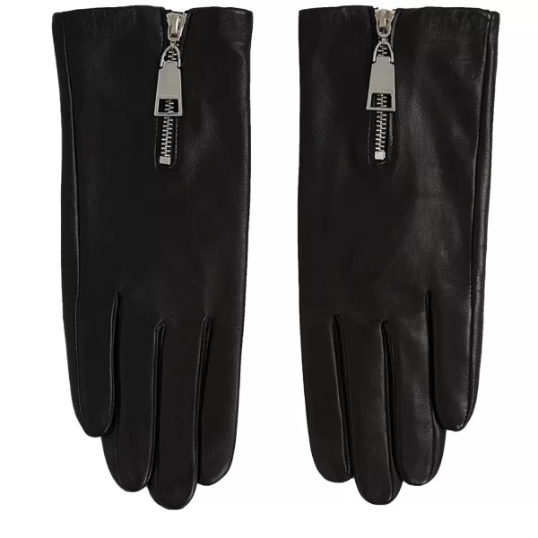 KARL LAGERFELD ΓΑΝΤΙΑ ESSENTIAL ZIPPER FF GLOVE ΜΑΥΡΟ