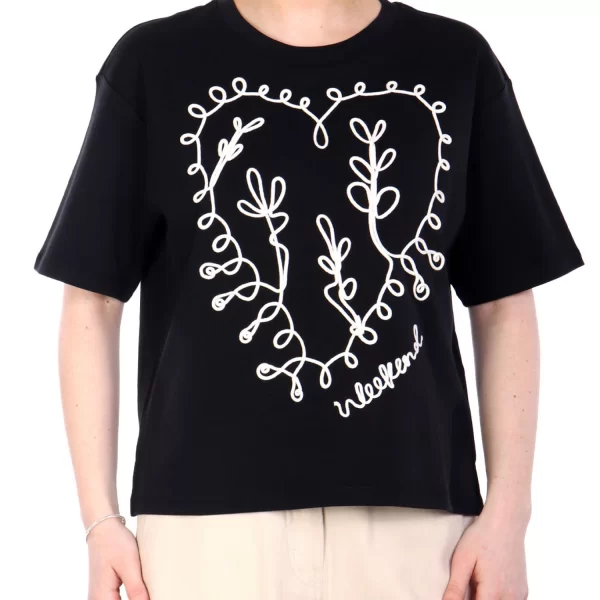 MAX MARA WEEKEND T-SHIRT LECCO ΚΕΝΤΗΜΑ LOGO ΜΑΥΡΟ