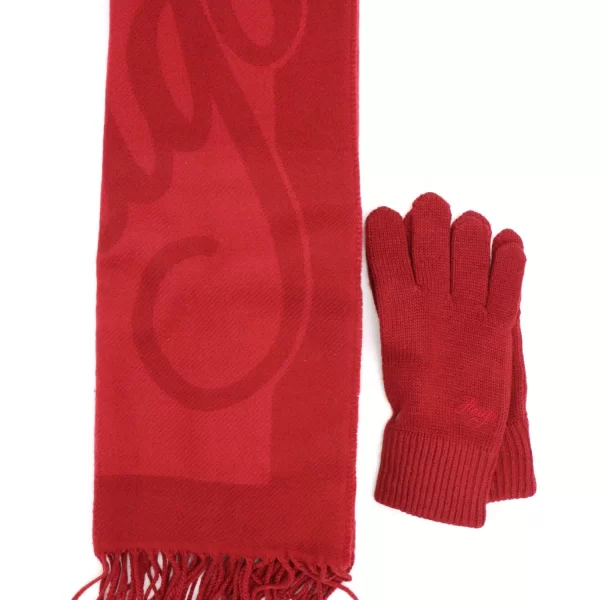 HUGO ΣΕΤ ΚΑΣΚΩΛ-ΓΑΝΤΙΑ SABRYNA_SET LOGO ΜΠΟΡΝΤΟ