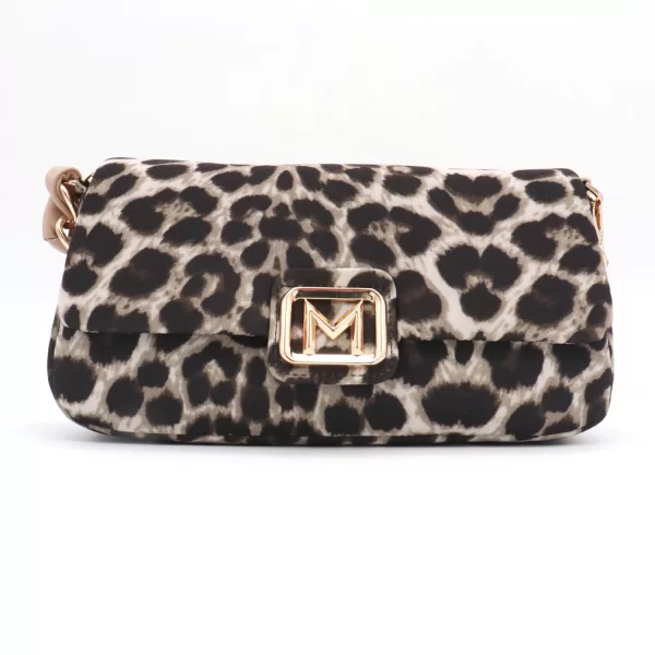 MARELLA LE MUSE ΤΣΑΝΤΑ EMILY3 ΧΕΙΡΟΣ/CROSSBODY ΜΕΤΑΛΛΙΚΟ LOGO ΛΕΟΠΑΡ-ΜΠΕΖ