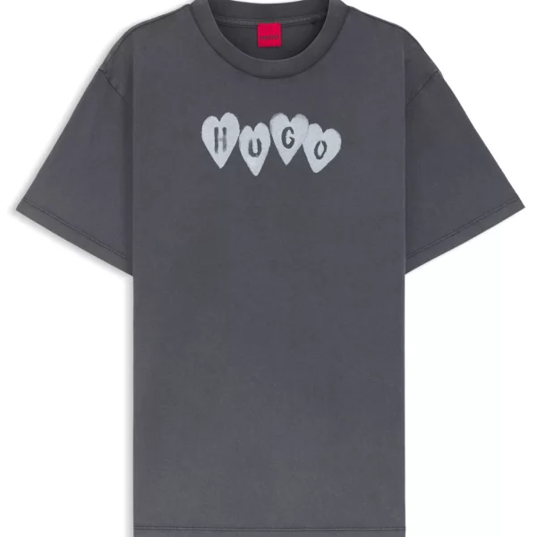 HUGO T-SHIRT VINTAGE TEE_22 LOGO ΜΑΥΡΟ