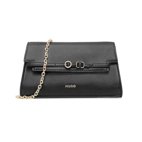 HUGO ΤΣΑΝΤΑ SYNDRA_CLUTCH CROSSBODY LOGO ΜΑΥΡΟ
