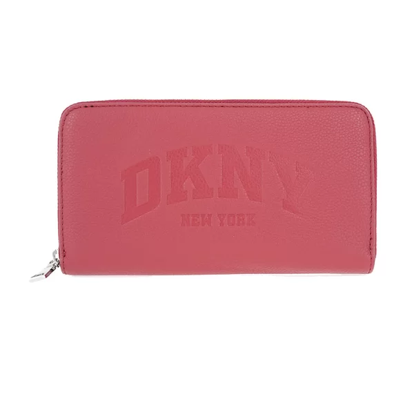 DKNY ΠΟΡΤΟΦΟΛΙ HADLEE LG ZIP AROUND LOGO ΚΟΚΚΙΝΟ