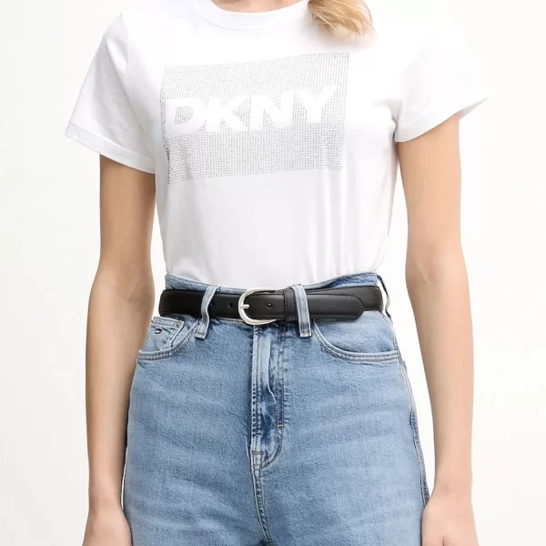 DKNY T-SHIRT CREW NECK LOGO ΣΤΡΑΣ ΛΕΥΚΟ