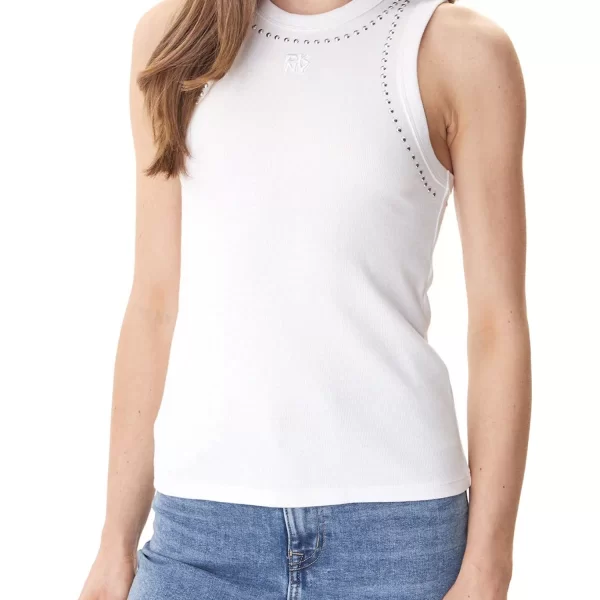 DKNY TANK TOP CREW NECK LOGO ΤΡΟΥΚΣ ΛΕΥΚΟ