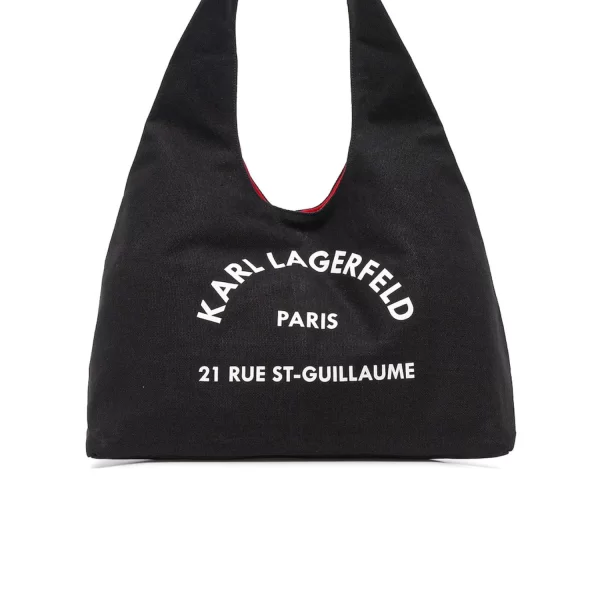 KARL LAGERFELD ΤΣΑΝΤΑ ΩΜΟΥ K/RSG SLING HOBO BAG LOGO ΜΑΥΡΟ