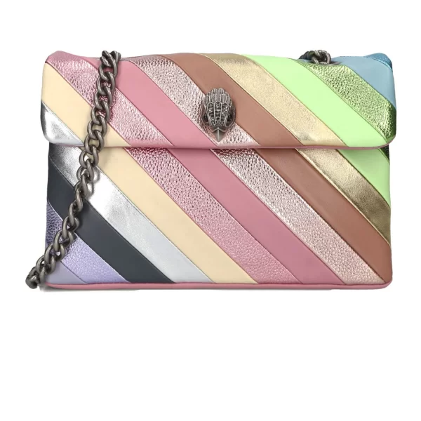 KURT GEIGER ΤΣΑΝΤΑ CROSSBODY/ΩΜΟΥ LEATHER KENSINGTON L LOGO ΠΟΛΥΧΡΩΜΟ