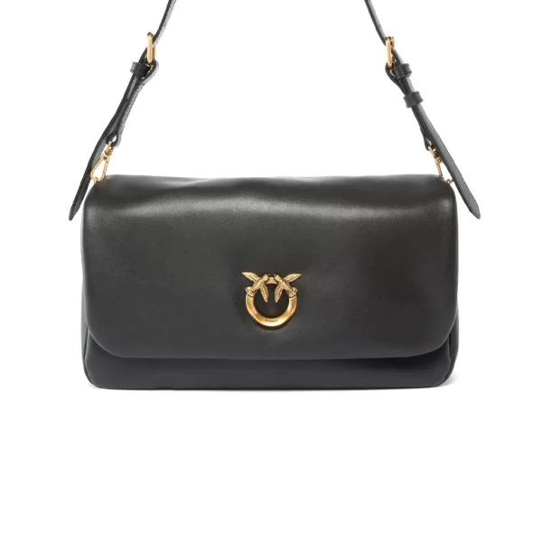 PINKO ΤΣΑΝΤΑ CLICK SOFT BAGUETTE HANDLE CLASSIC ΜΑΥΡΟ
