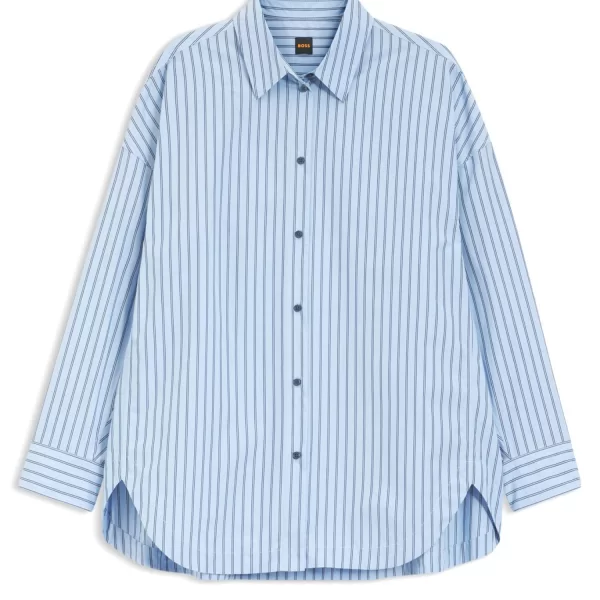 BOSS CASUAL ΠΟΥΚΑΜΙΣΟ ΡΙΓΕ C_BOSTATTA OVERSIZED ΣΙΕΛ