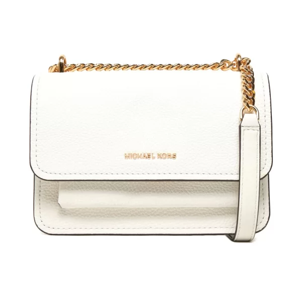 Michael Kors MICHAEL KORS ΤΣΑΝΤΑΚΙ CROSSBODY/ΩΜΟΥ CLAIRE AΛΥΣΙΔΑ ΜΕΤΑΛΛΙΚΟ LOGO ΛΕΥΚΟ