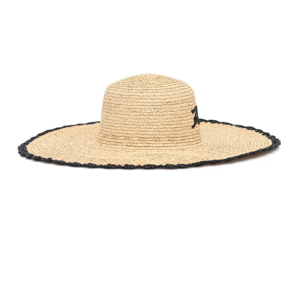 KARL LAGERFELD ΚΑΠΕΛΟ ΠΑΡΑΛΙΑΣ K/SIGNATURE BEACH HAT LOGO ΜΠΕΖ-ΜΑΥΡΟ