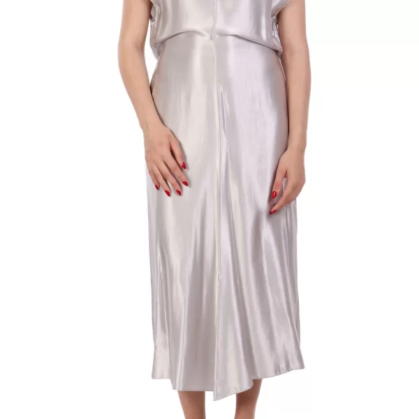 Patrizia Pepe PATRIZIA PEPE ΦΟΡΕΜΑ MAXI ABITO V-NECK ΑΣΗΜΙ