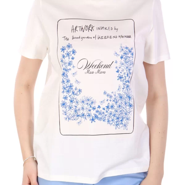 MAX MARA WEEKEND T-SHIRT TEIERA LOGO ΕΚΡΟΥ