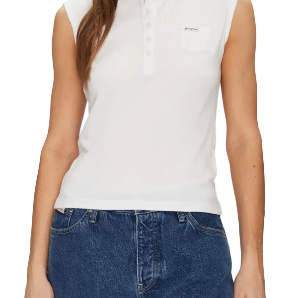 GUESS JEANS ΑΜΑΝΙΚΟ POLO LOGO ΛΕΥΚΟ