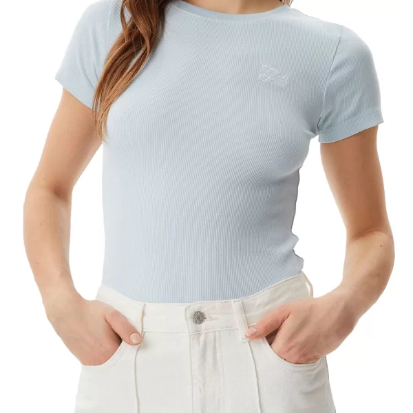 GUESS JEANS T-SHIRT ΡΙΠ SLIM FIT LOGO ΣΙΕΛ