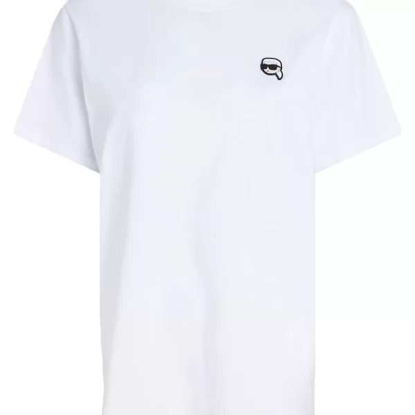 KARL LAGERFELD T-SHIRT IKON PATCH LOGO ΛΕΥΚΟ