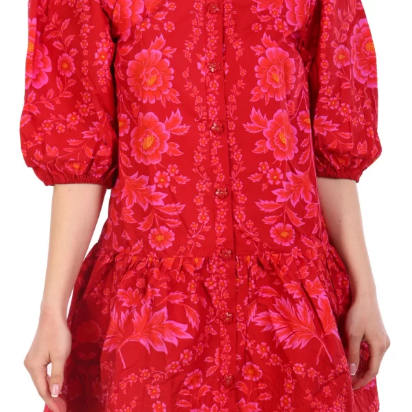 FARM RIO ΦΟΡΕΜΑ MINI OLIVIA FLORAL ΚΟΚΚΙΝΟ