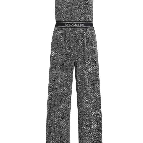 KARL LAGERFELD ΟΛΟΣΩΜΗ ΦΟΡΜΑ RHINESTONE JERSEY ΣΤΡΑΣ LOGO ΜΑΥΡΟ