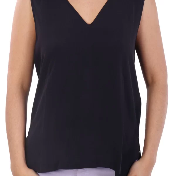 MARELLA EMME ΜΠΛΟΥΖΑ ΤΟΠ GINNICO V-NECK ΜΕΤΑΞΙ ΜΑΥΡΟ