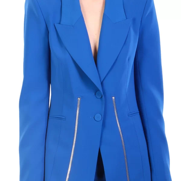 PATRIZIA PEPE ΣΑΚΑΚΙ GIACCA ΛΕΠΤΟΜΕΡΕΙΕΣ ΦΕΡΜΟΥΑΡ ΜΠΛΕ