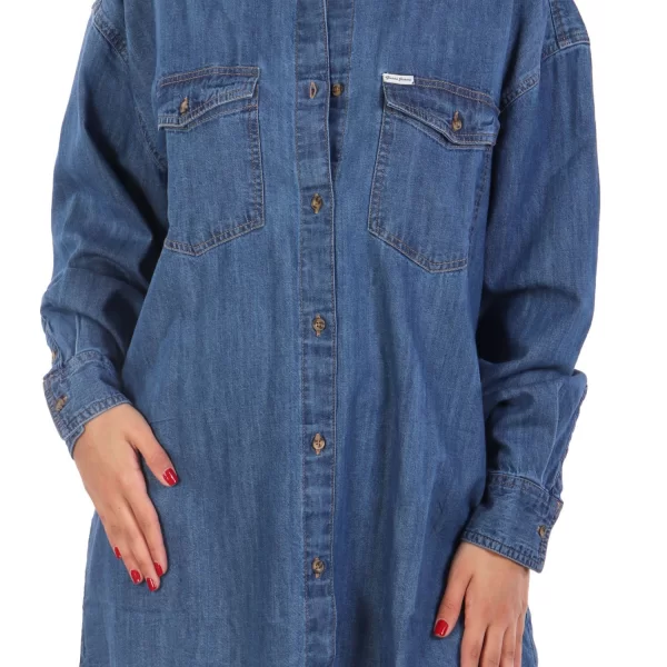 GUESS JEANS ΠΟΥΚΑΜΙΣΟ JEANS OVERSIZE ΜΠΛΕ