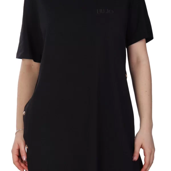 LIU-JO LIU JO BETTER T-SHIRT M MAXI ΚΟΥΜΠΙΑ ΠΛΑΙ ΜΑΥΡΟ