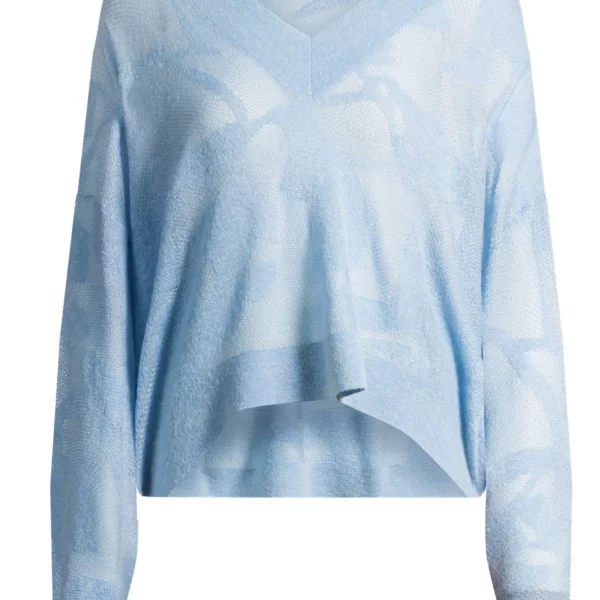 BOSS ΜΠΛΟΥΖΑ ΠΛΕΚΤΗ FENARTE V-NECK ΣΙΕΛ